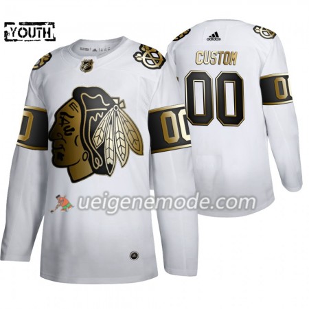 Kinder Eishockey Chicago Blackhawks Trikot Custom Adidas 2019-2020 Golden Edition Weiß Authentic